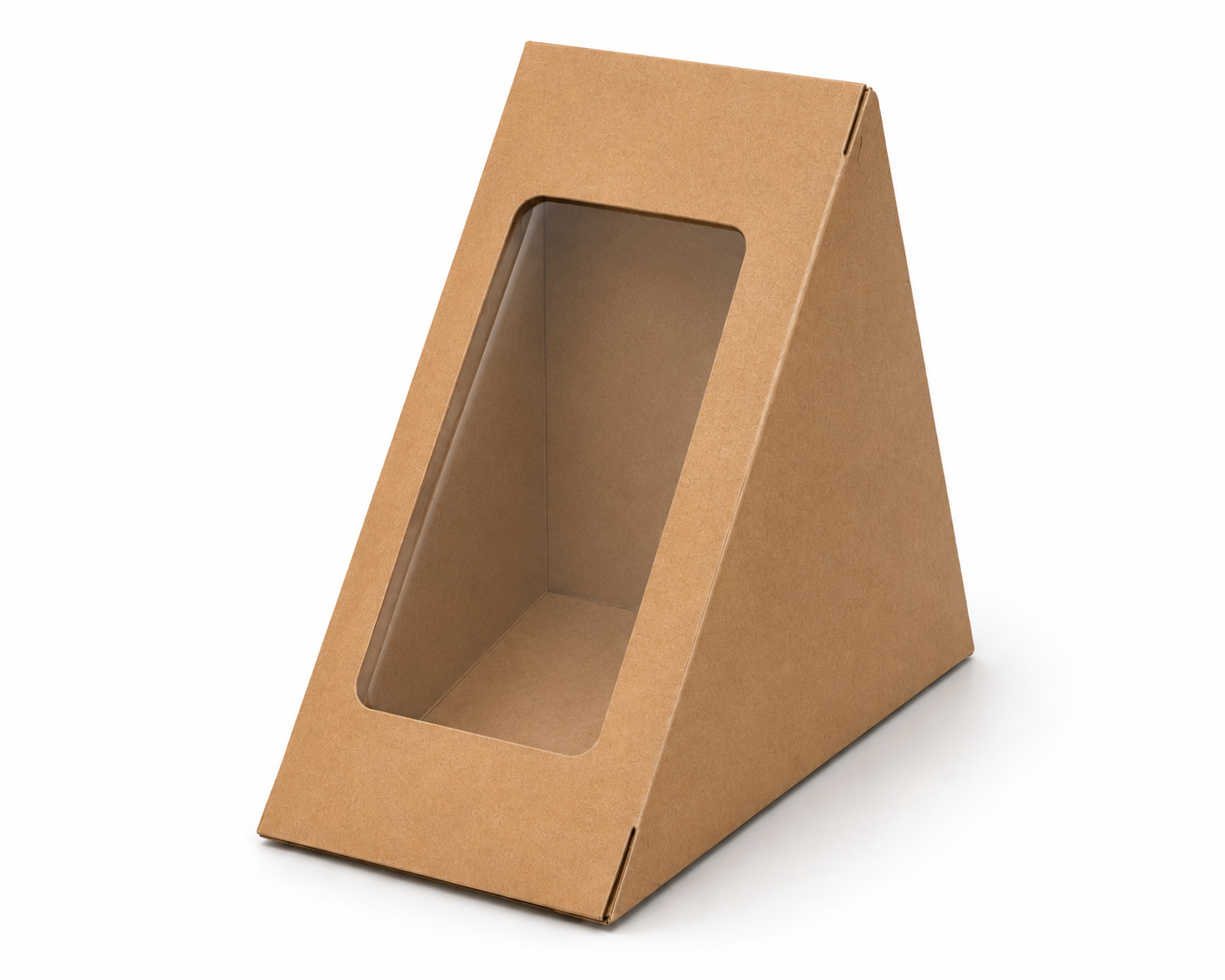 Kraft Sandwich Wedge Box with Clear Window