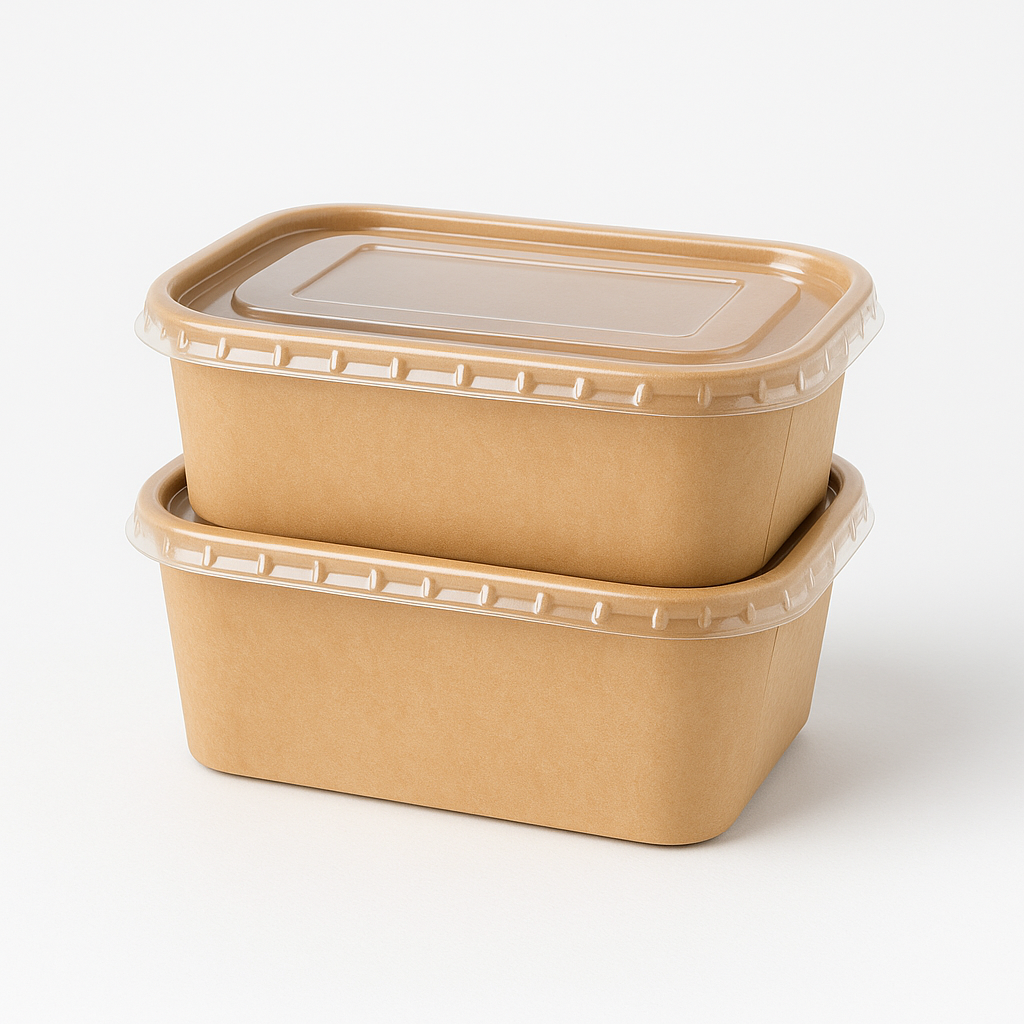 Kraft Takeaway bowl plus free branded stickers (100 pcs)