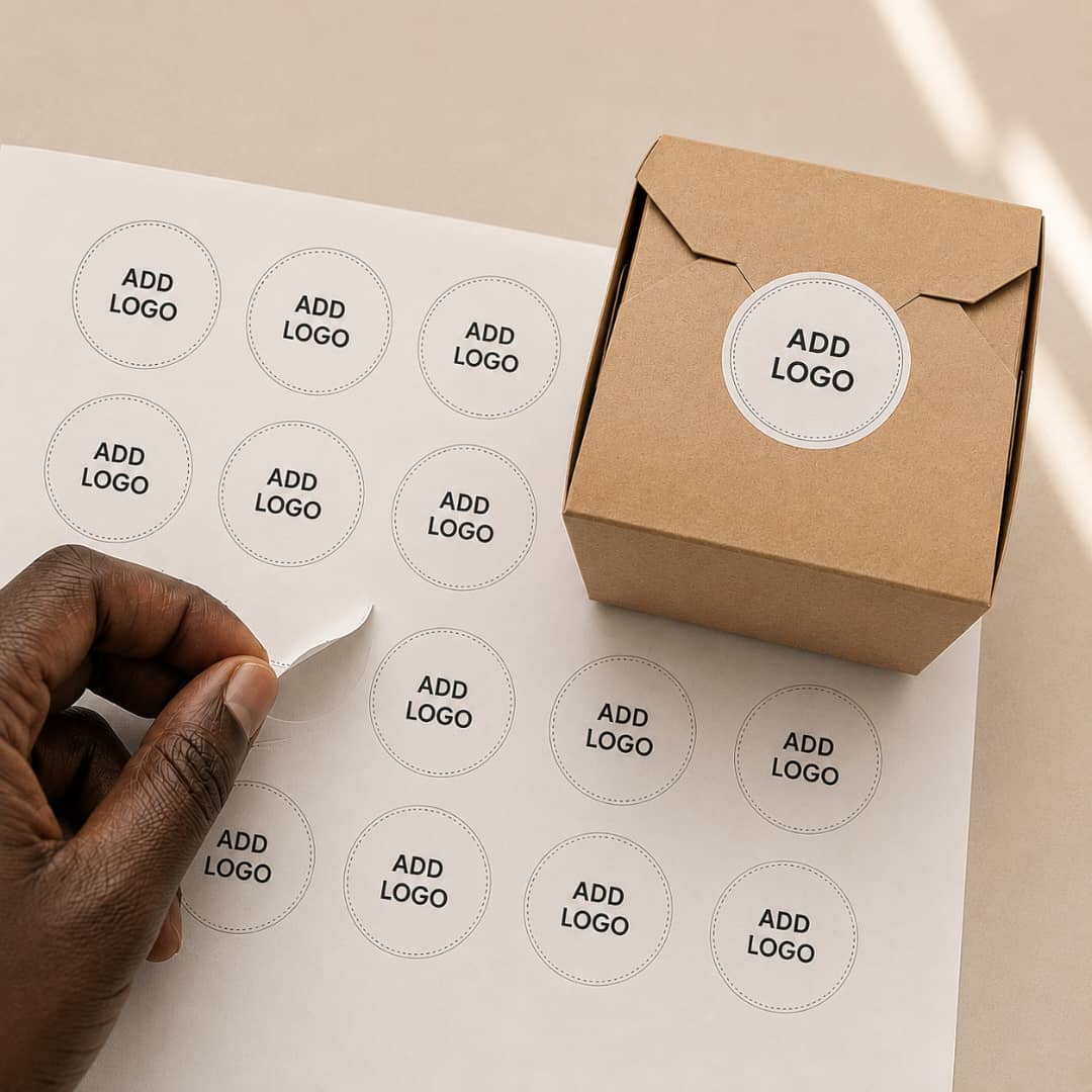 Kraft/White Chinese boxes plus free branded stickers (100 pcs)
