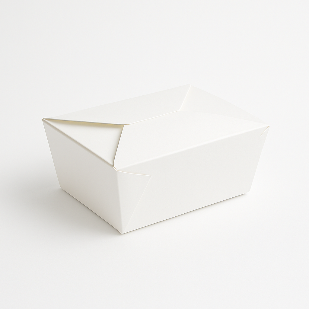 Kraft/White lunch boxes plus free branded stickers (100 pcs)