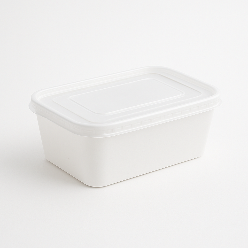 White Rectangle Paper Bowl 750ML-50pcs