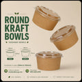 Kraft Takeaway bowl plus free branded stickers (100 pcs)